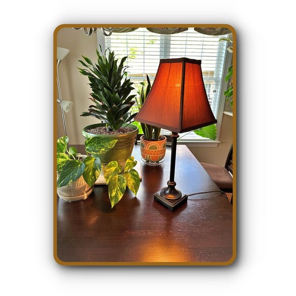 Desk or End Table Lamp Dark Wood 120v - Picture 3 of 4